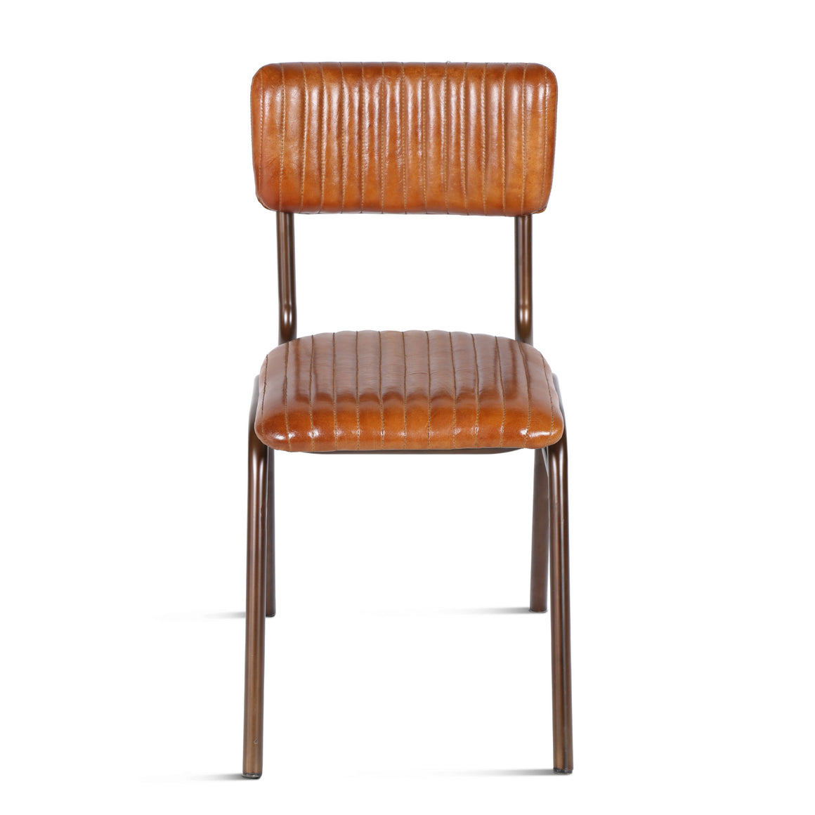 Hudson Dining Chair in Ribbed Leather