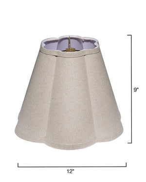 Scalloped 100% Natural Linen Shade, Small