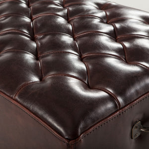 Arabella 59" Bench in Brown Leather