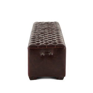 Arabella 59" Bench in Brown Leather