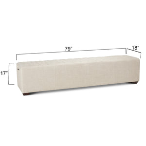 Arabella 59" Bench in Beige Linen