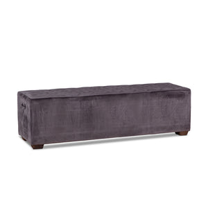 Arabella 59" Bench in Asphalt Gray Velvet