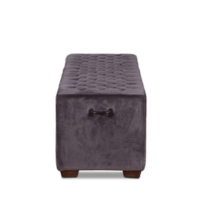 Arabella 59" Bench in Asphalt Gray Velvet