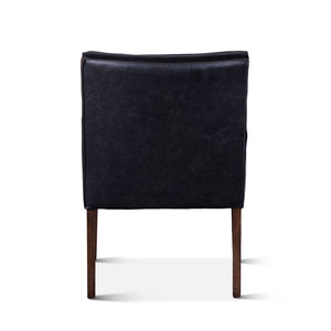 Aven Armchair in Black Leather with Dark Legs