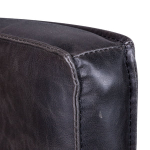 Aven Armchair in Black Leather with Dark Legs