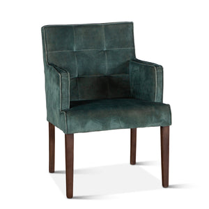 Aven Armchair in Green Velvet with Dark Legs