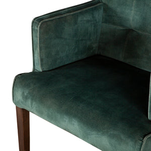 Aven Armchair in Green Velvet with Dark Legs