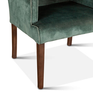 Aven Armchair in Green Velvet with Dark Legs