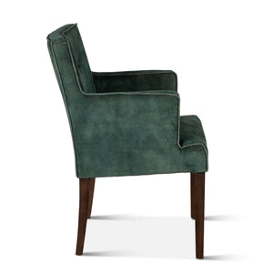 Aven Armchair in Green Velvet with Dark Legs