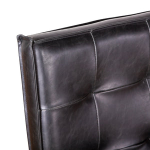 Aven Dining Chair in Black Leather with Dark Legs