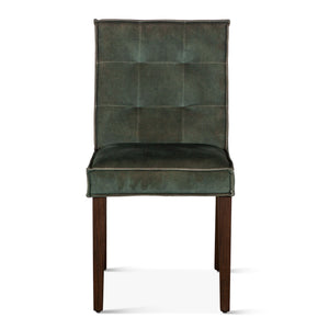 Aven Dining Chair in Green Velvet with Dark Legs