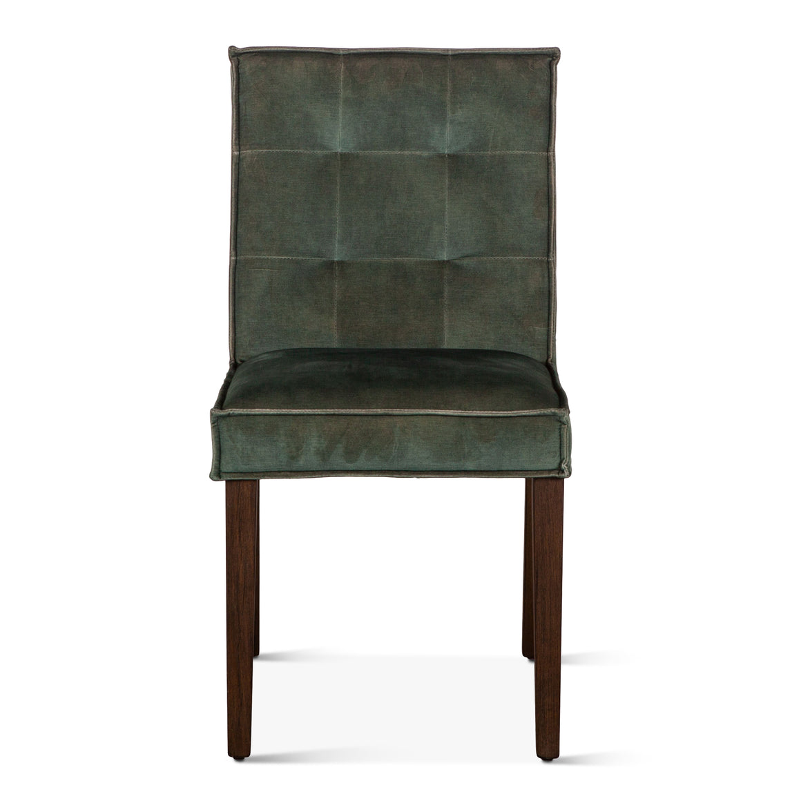 Aven Dining Chair in Green Velvet with Dark Legs