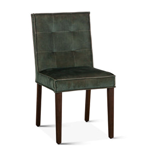 Aven Dining Chair in Green Velvet with Dark Legs