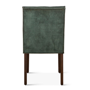 Aven Dining Chair in Green Velvet with Dark Legs