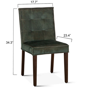 Aven Dining Chair in Green Velvet with Dark Legs