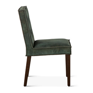 Aven Dining Chair in Green Velvet with Dark Legs