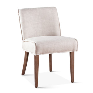 Avery Dining Chair in Off-White Linen with Natural Legs