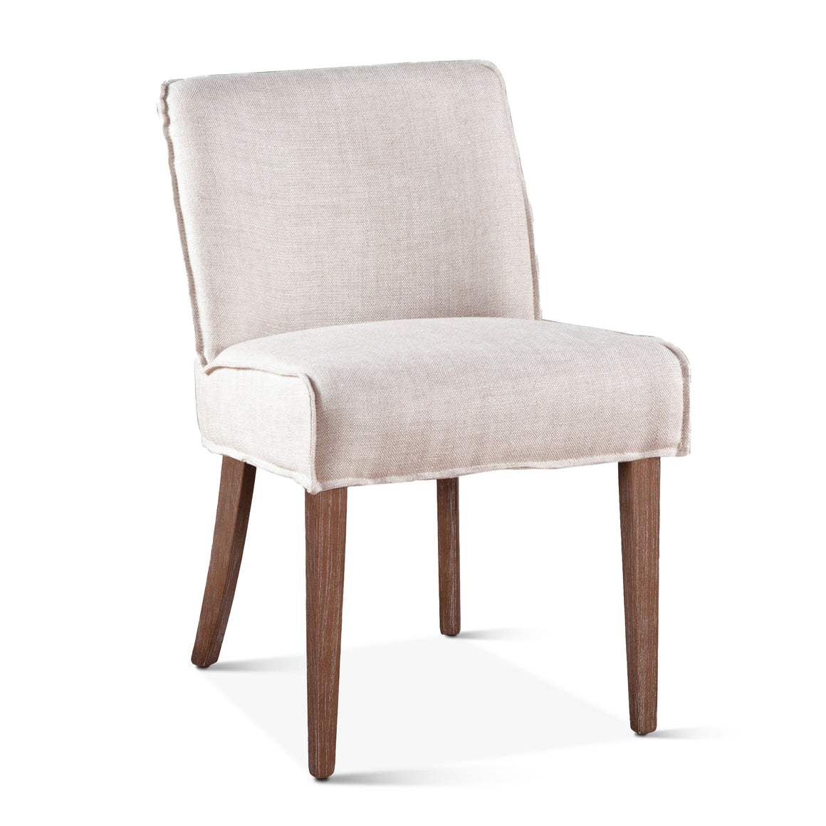 Avery Dining Chair in Off-White Linen with Natural Legs