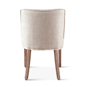 Avery Dining Chair in Off-White Linen with Natural Legs