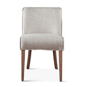 Avery Dining Chair in Off-White Linen with Natural Legs