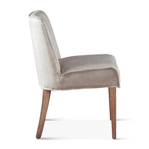 Avery Dining Chair in Off-White Linen with Natural Legs