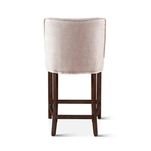 Avery 20" Counter Chair with White Linen and Dark Legs