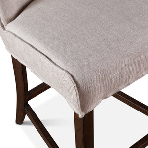 Avery 20" Counter Chair with White Linen and Dark Legs