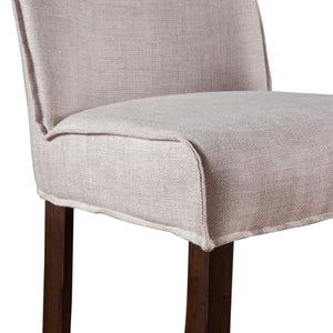 Avery 20" Counter Chair with White Linen and Dark Legs