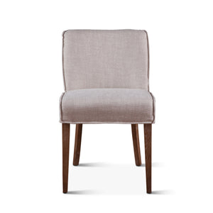 Avery Dining Chair in Off-White Linen with Natural Legs