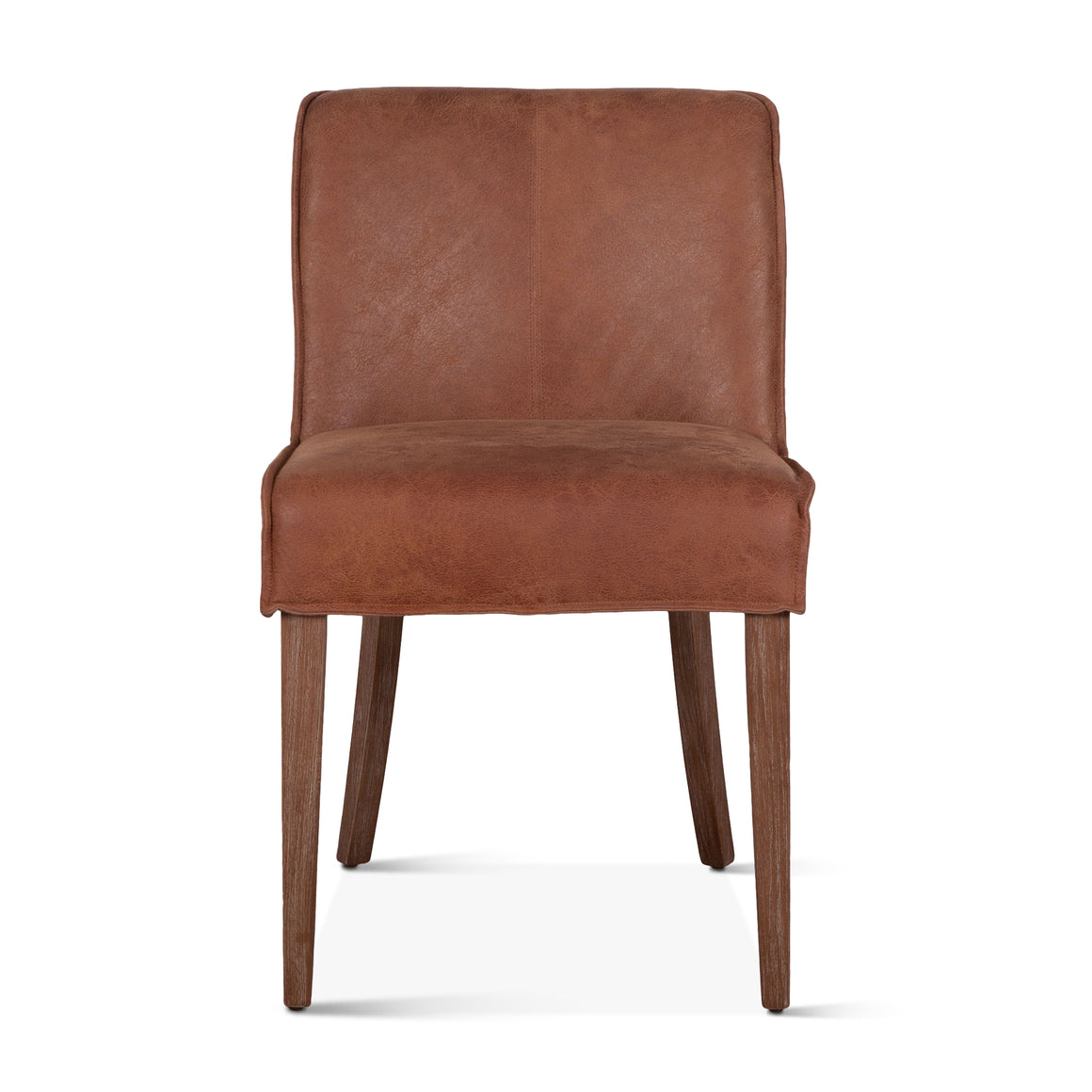 Avery Dining Chair in Tan Leather with Natural Legs