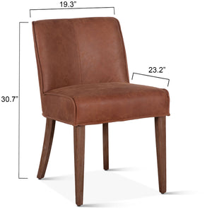 Avery Dining Chair in Tan Leather with Natural Legs