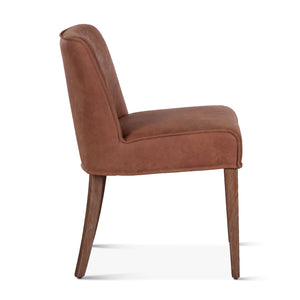 Avery Dining Chair in Tan Leather with Natural Legs