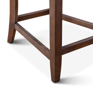 Avery Counter Chair in Dark Brown Leather with Matte Brown Legs