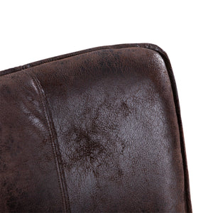 Avery Counter Chair in Dark Brown Leather with Matte Brown Legs