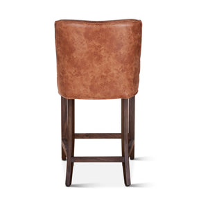 Avery Counter Chair in Tan Leather with Matte Brown Legs