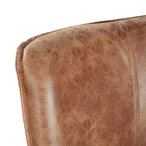 Avery Counter Chair in Tan Leather with Matte Brown Legs