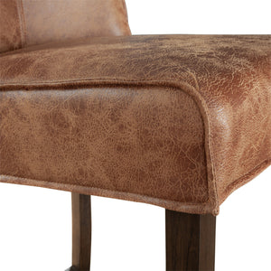 Avery Counter Chair in Tan Leather with Matte Brown Legs