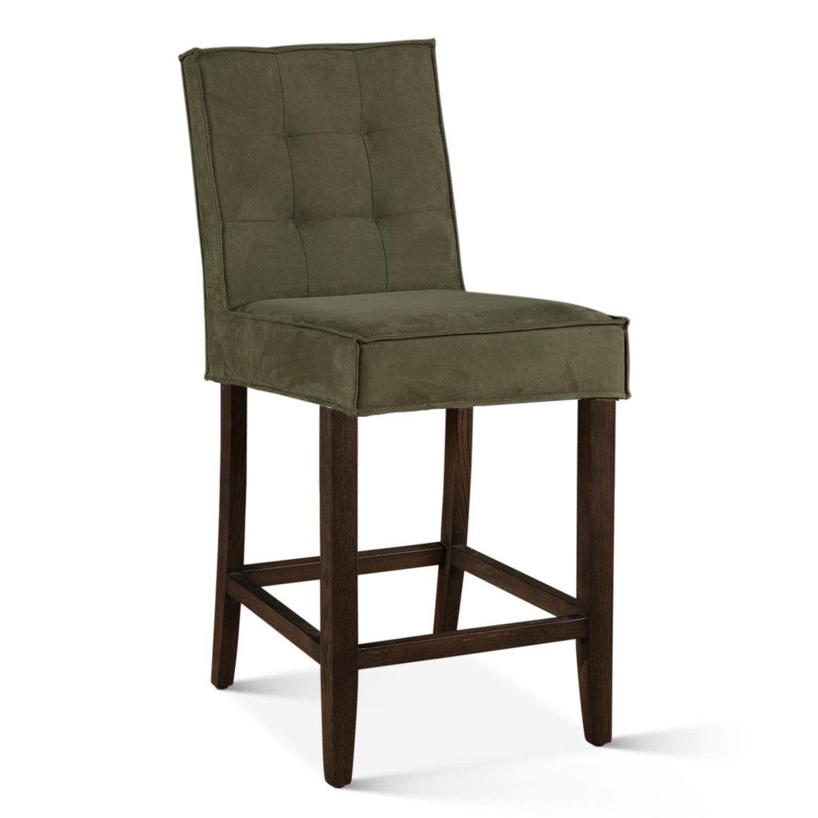 Aven Counter Chair in Green Eco-Suede with Dark Legs