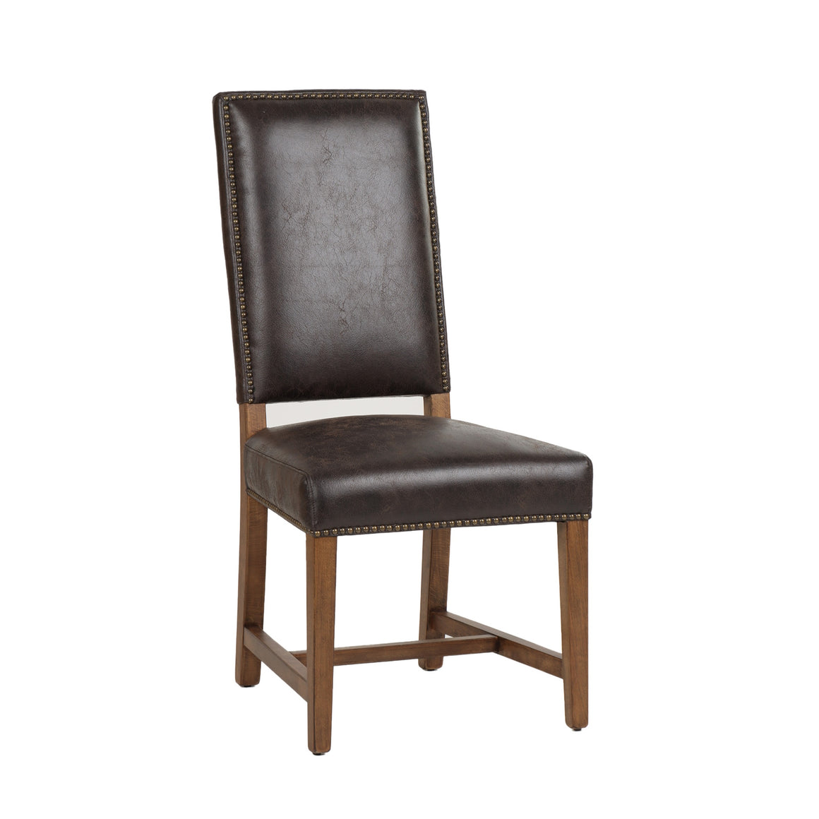 Dani Dining Chair in Dark Brown Leather with Earth Legs