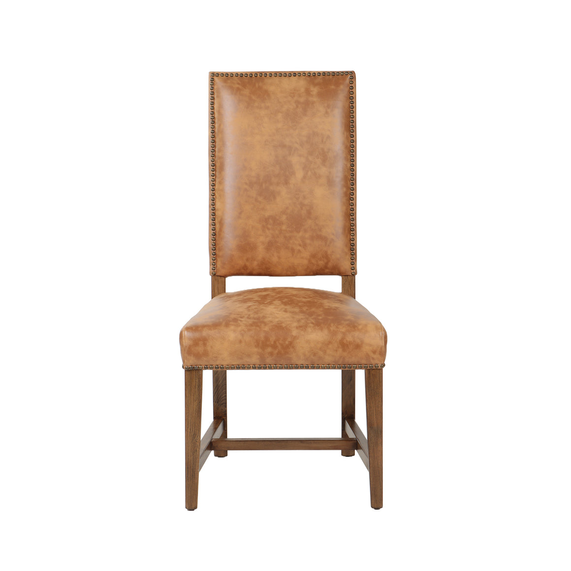 Dani Dining Chair in Warm Brown Leather with Earth Legs