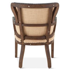 Charles Armchair in Gray Velvet with Exposed Frame