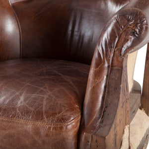 Charles Albert Armchair in Vintage Cigar Leather