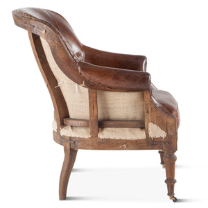 Charles Albert Armchair in Vintage Cigar Leather