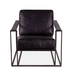 Portlando Armchair in Black Leather