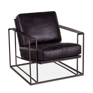 Portlando Armchair in Black Leather