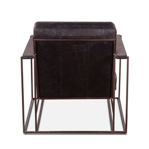 Portlando Armchair in Black Leather