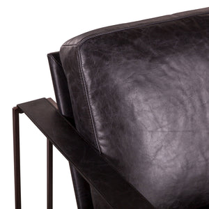 Portlando Armchair in Black Leather
