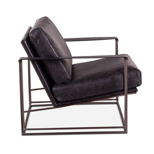 Portlando Armchair in Black Leather