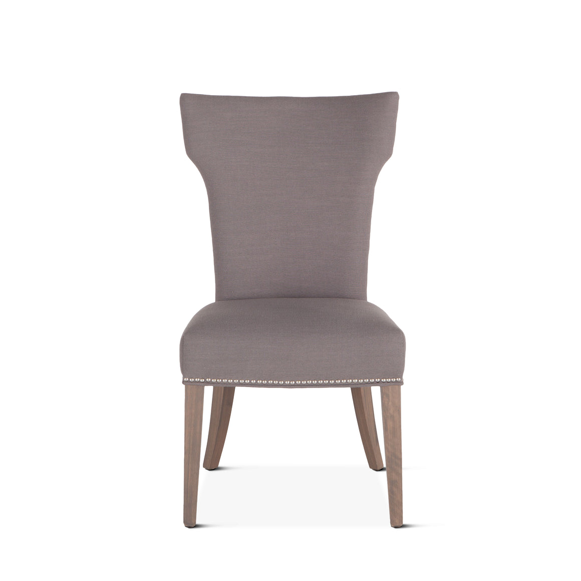 Quincy Dining Chairs in Gray Linen with Napoleon Leg