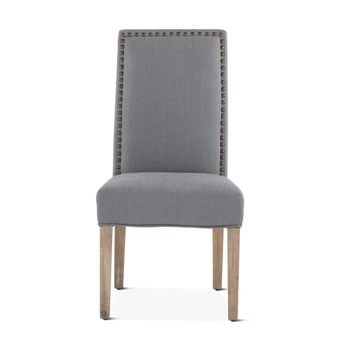 Jona Dining Chairs in Warm Gray Linen with Napoleon Legs